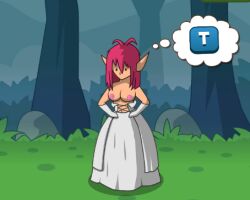 belly_button big_breasts big_hair boobs breasts breasts_out breasts_outside bride busty dress dress_down dressing elf gloves juliete_(who_needs_a_hero?) long_hair marriage marriage_proposal nipples no_bra pink_hair pink_nipples pointy_ears wedding_dress white_body white_skin who_needs_a_hero