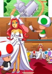 1girls bbmbbf bride bride_veil comic koopa_troopa koopaling mario_(series) nintendo palcomix peach_x_wendy_3_(comic) super_mario_bros. toad_(mario) wedding wendy_o._koopa