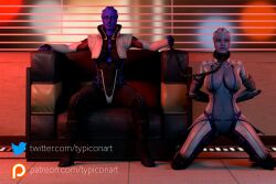 3d apartment aria_t'loak asari big_ass big_breasts bioware chains collar liara_t'soni mass_effect slave slavegirl typiconart