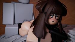 1boy 1girls 3d ambiguous_penetration animated bed blush brown_eyes brown_hair female freckles glasses male mp4 no_sound original_character roblox robloxian rusmynth self_upload sofia_(rusmynth) tagme video watermark