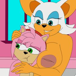 amy_rose animated breast_squish breasts face_in_breasts female huge_breasts hugging inverted_nipples large_breasts nap´sart pouting rouge_the_bat smiling sonic_(series) sonic_the_hedgehog_(series)