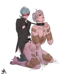 2boys anal bar_censor censored clothed_sex gay ghiaccio jojo's_bizarre_adventure male male/male male_domination male_only male_penetrated male_penetrating_male penetration risotto_nero submissive_male vento_aureo yaoi