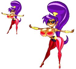 1girls casetermk dollification female female_only huge_ass huge_breasts knick_knack permanent_smile shantae shantae_(character) smile smooth_skin solo sunglasses sunnification thick_thighs transparent_background wide_hips