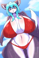 anthro big_breasts blush breasts clothing female fur furry furry_only hanul hi_res huge_breasts ian__nsfw large_breasts solo tagme tail thick_thighs wide_hips