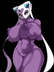 2022 5_fingers absurd_res anthro areola big_breasts black_background blue_eyes breasts female fingers froslass genitals ghost ghost_girl ghost_pokemon hi_res holding_breast huge_breasts humanoid looking_at_viewer nintendo nipples not_furry nude pokémon_(species) pokemon pussy simple_background solo spirit taphris thick_thighs video_games yellow_sclera