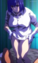 1girls 1male angry angry_eyes angry_face big_ass big_breasts big_butt big_hips big_thighs disgusted female female_focus femdom gloves hentai hourglass_figure huge_ass huge_breasts huge_hips huge_thighs large_ass large_breasts large_butt nurse nurse_cap nurse_hat nurse_uniform panties pov purple_eyes purple_hair sakusei_byoutou_the_animation tachibana-chan tagme white_gloves wide_hips