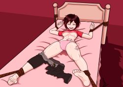 bondage female pussy ruby_rose rwby sex_toy vibrator wet_pussy