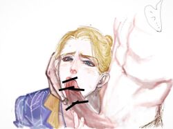 2boys bar_censor blonde censored fellatio gay jojo's_bizarre_adventure male male/male male_only muscular_male oral penis prosciutto risotto_nero vento_aureo yaoi zia_(artist)