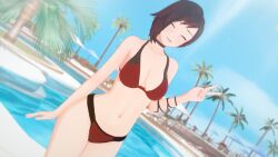 3d bikini female pool ruby_rose rwby