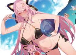 6+girls armpits ball baton_(conducting) beach beachball bikini black_bikini blush breasts chibi cleavage dosolfachord_coolia dosolfachord_cutia duel_monster dutch_angle fasolfachord_fancia female female_only large_breasts lasolfachord_angelia long_hair looking_at_viewer misolfachord_eliteia multiple_girls navel ocean one_eye_closed outdoors pink_hair red_eyes resolfachord_dreamia solo_focus solsolfachord_gracia stomach swimsuit thighs tisolfachord_beautia very_long_hair yu-gi-oh! zoruboi