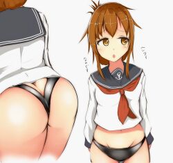 brown_hair eyebrows_visible_through_hair katsuten simple_background tagme thick_ass thick_thighs white_background