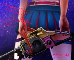 1girls alternate_version_available chainsaw female female_only juliet_starling lollipop_chainsaw marikoneko marikoneko0 miniskirt skirt solo standing