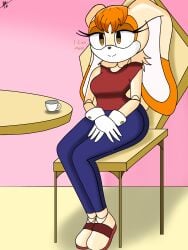 1girls brown_eyes clothed clothed_female diegosagiro doll dollification female female_only fur furry ginger ginger_hair hands_on_lap hands_on_legs hands_on_thighs orange_hair rabbit rabbit_ears sitting sitting_on_chair solo solo_female sonic_(series) sonic_the_hedgehog_(series) vanilla_the_rabbit