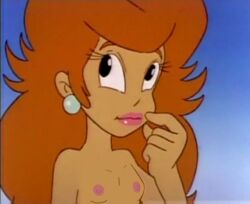 1girls black_eyes breasts dic_entertainment earrings edit edited_screencap female female_only ginger_hair human human_only lips lipstick long_hair mario_(series) naked nintendo nipples nude pink_lipstick princess_peach princess_toadstool princess_toadstool_(dic_cartoons) screencap screenshot screenshot_edit small_breasts solo tanned tanned_female tanned_skin the_adventures_of_super_mario_bros._3