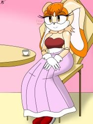 1girls bra brown_eyes diegosagiro doll dollification female female_only fur furry ginger ginger_hair hands_on_lap hands_on_legs hands_on_thighs orange_hair pink_skirt rabbit rabbit_ears red_bra sitting sitting_on_chair skirt solo solo_female sonic_(series) sonic_the_hedgehog_(series) vanilla_the_rabbit