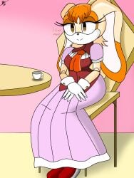 1girls brown_eyes clothed clothed_female diegosagiro doll dollification female female_only fur furry ginger ginger_hair hands_on_lap hands_on_legs hands_on_thighs orange_hair pink_skirt rabbit rabbit_ears sitting sitting_on_chair skirt solo solo_female sonic_(series) sonic_the_hedgehog_(series) vanilla_the_rabbit