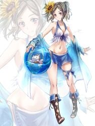 1girls absurdres alternate_costume artist_name artist_signature ball beachball bikini blank_background blue_skirt blush breasts brown_hair clear_glass_(mildmild1311) cleavage cynthia_(fire_emblem) female female_only fire_emblem fire_emblem_awakening flower flower_in_hair grey_eyes grey_hair groin hair_flower hair_ornament highres holding holding_ball holding_beachball medium_breasts navel nintendo purple_eyes removing_clothing sandals short_hair signature skirt slim_waist small_breasts smile solo sunflower swimsuit thigh_strap towel twintails two-tone_bikini white_background white_bikini white_swimsuit wide_hips zoom_layer