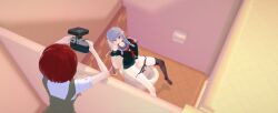 3d bathroom blush caught caught_masturbating caught_on_camera covering_crotch covering_face danganronpa danganronpa_2:_goodbye_despair embarrassed embarrassed_nude_female enf female female_only koikatsu koizumi_mahiru masturbation nude panties panties_down pekoyama_peko pussy straight_hair super_danganronpa_2 topguy99