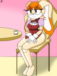 1girls brown_eyes diegosagiro doll dollification female female_only fur furry ginger ginger_hair hands_on_lap hands_on_legs hands_on_thighs no_pants orange_hair rabbit rabbit_ears sitting sitting_on_chair solo solo_female sonic_(series) sonic_the_hedgehog_(series) vanilla_the_rabbit