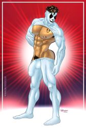 1male abs bulge class_comics ghostboy_(class_comics) male male_focus male_only mask masked masked_male muscular muscular_male patrick_fillion pecs peter_goldman pubic_hair solo solo_male