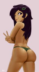 1girls aged_up amphibia amphibia_(finale) ass ass_focus back back_view black_hair disney ear_piercing earrings female female_only keramagath light-skinned_female light_skin long_hair marcy_wu panties panties_only smooth_skin underwear underwear_only young younger_female