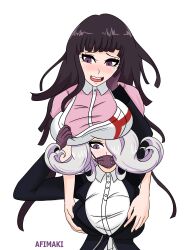 afimaki alternate_version_available breasts breasts_on_head danganronpa danganronpa_2:_goodbye_despair danganronpa_3 groping groping_breasts kimura_seiko large_breasts multiple_girls straight_hair super_danganronpa_2 tsumiki_mikan