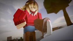 1boy 1girls 2025 3d animated arsenal_(rolve) balls boots clothed clothed_female erection female femdom foot_fetish footjob kicking kicking_penis loop male midnightkrystal nude_male outdoors penis public roblox roblox_avatar roblox_developer roblox_game robloxian rolve shoejob shoes shorter_than_10_seconds sound stquadeca14441 tagme video