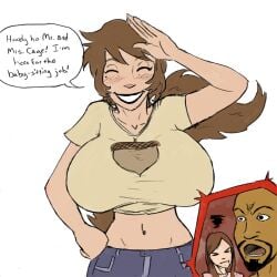babysitter doreen_green jessica_jones large_breasts luke_cage marvel marvel_comics mindwipe planetofjunk squirrel_girl_(marvel) t-shirt tagme tight_clothing