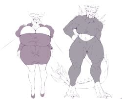 big_breasts grandet_(artist) luz_(grandet) muscular_female shimo_(kaiju) thick_thighs