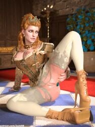 3d anal_insertion anna_henrietta blonde_hair breasts cd_projekt_red crown female high_heels jackgb light-skinned_female nipples pussy sex_toy solo solo_female spread_legs the_witcher_(series) the_witcher_3:_wild_hunt