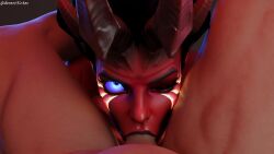 1boy 1girls 3d 3d_(artwork) akasha_the_queen_of_pain blowjob desess3intes dota_2 fellatio female looking_at_viewer male pov queen_of_pain tagme