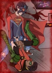 2boys balls damian_wayne dc dc_comics duo duo_focus forced gay gay_sex human hypnosis jon-el jonathan_kent male male_focus male_only penis robin_(damian_wayne) robin_(dc) starro superboy superboy_(jonathan_kent) supersons the_asmodean_artist