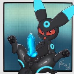 anus balls eeveelution feral generation_2_pokemon genitals glowing glowing_genitalia hi_res knot lewdly_gibo male nintendo paws penis pokemon pokemon_(species) presenting presenting_anus presenting_penis raised_paw shiny_pokemon smug_grin solo umbreon