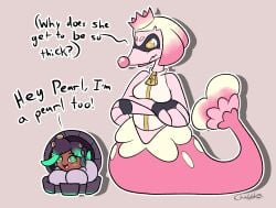 after_transformation chabble clam clamperl crown cute envy grumpy happy jealous marina_(splatoon) pearl_(splatoon) pokemon_(species) post_transformation primarina seal species_transformation splatoon tentacle_hair wholesome