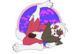alex.fetter animal_genitalia animal_pussy brown_body brown_fur canine_genitalia canine_pussy female feral fur generation_5_pokemon generation_7_pokemon genitals hi_res hybrid lycanroc midnight_lycanroc nintendo pink_body pink_eyes pink_fur pokemon pokemon_(species) presenting pussy scarlet_mauve solo tongue zoroark