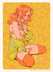 70s cum cumshot exposed_breasts female female_masturbation futanari intersex limited_palette mario_(series) masturbation princess_daisy super_mario_bros. trans_woman transfem wintonkidd