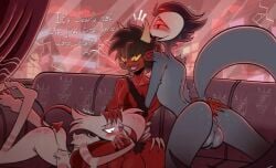 angel_dust_(hazbin_hotel) hazbin_hotel helluva_boss male male_only stolas_(helluva_boss) tagme