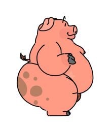 1boy anthro ass big_ass chubby chubby_male gay male pig shortstack sus_(pig) tagme tagme_(artist) twintails