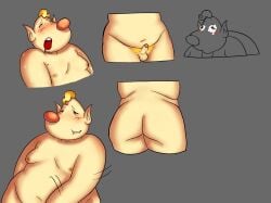ass blonde_hair chubby chubby_male fat_ass freaknuqqet jerkingoff louie male male_only motion_lines orgasm orgasm_face pikmin precum sweat sweating