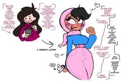 buttsaw duolingo gender_transformation genderswap genderswap_(mtf) hacssaw hijab human islam mtf_crossgender mtf_transformation muslim race_swap rule63 rule_63 transformation transformation_through_technology wide_hips zari_(duolingo)