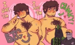 0ni0ns4n 1x1x1x1 1x1x1x1_(forsaken) blushing builderman builderman_(forsaken) chunky colored fat fat_male forsaken forsaken_(roblox) gay hairy_arms hairy_chest hairy_male naked_male nervous nervous_smile nervous_sweat pink_background roblox roblox_game robloxian shedletsky shedletsky_(forsaken) shy sweat sweating