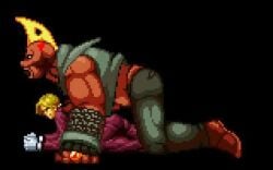 1boy 1girls 2d alternate_ass_size alternate_version_available art_of_fighting ass big_ass big_penis birdie black_male black_male_white_female capcom clapping_cheeks crossover cum cum_in_pussy cum_inside dark-skinned_male dark_skin ejaculation interracial king_(snk) king_of_fighters laying_on_ground m.u.g.e.n male no_sound pants_pulled_down penis pixel_art prone_bone sex snk straight street_fighter teramussa vaginal_penetration video white_female