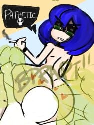 2boys anonymous_male ass bisexual_male blue_hair dutch emo fart fart_cloud fart_fetish farting_on_face femboy femboy_on_male gassy_male glaring goth_boy green_eyes hugging_ass large_ass male oc original_character pale_skin puddinpuddgi short_male smoking stylized supersludge text text_bubble toony