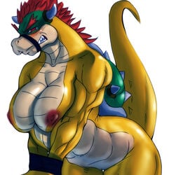 blush bound bowser breasts color female female_bowser female_only furry green_shell horns koopa l1zardman mario_(series) nintendo nipples raised_tail rule_63 shell solo spikes tail wide_hips