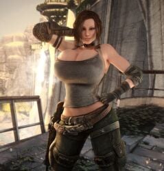 1girls 3d 3d_(artwork) alternate_breast_size big_breasts breasts breasts_bigger_than_head brown_eyes brown_eyes_female brown_hair brown_hair_female bulletstorm cleavage clothed clothed_female electronic_arts enormous_breasts female female_only fingerless_gloves gigantic_breasts gloves hi_res high_resolution highres huge_breasts human human_female human_only large_breasts massive_breasts pants people_can_fly solo solo_female tank_top top_heavy trishka_novak upper_body vaako
