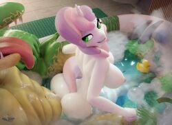 1boy 1girls 3d anthro areolae ass bath bathroom big_ass breasts crocodilian equine female friendship_is_magic furry furry_only gummy_(mlp) hooves-art horn indoors male multicolored_hair multicolored_tail muscular muscular_male my_little_pony nipples nude nude_female nude_male png sitting sitting_on_lap soap soap_bubbles sweetie_belle_(mlp) tail thick_thighs tongue tongue_out water white_body wide_hips