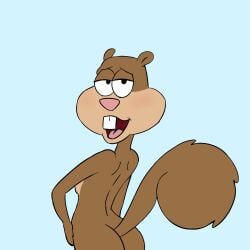 ass back_view brown_fur buckteeth female furry looking_at_viewer nickelodeon nude rodent sandy_cheeks solo spanky15 spongebob_squarepants squirrel tail