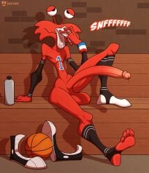 4_toes absurd_res ball balls basketball_(ball) bench bodily_fluids bottle cartoon_network clothed clothing container dripping erection eye_roll feet foot_fetish foot_sniffing footwear foster's_home_for_imaginary_friends genital_fluids genitals hi_res humanoid imaginary_friend itsdante leaking_precum legwear long_penis male navel nude partially_clothed penis precum precum_drip raised_leg shoes shoes_removed sitting sniffing sniffing_clothes sock_fetish sock_sniffing socks socks_removed soles solo stirrup_legwear stirrup_socks stirrup_stockings stirrups stockings tall toes wall_(structure)