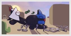 1_eye 2025 2boys airhorn ass bandit_(nuclear_throne) big_ass blue_body blue_skin cum cum_in_ass cum_inside desert doodledeeds55 fat_ass gay gay_sex hyper_penis male male_on_male male_only money nuclear_throne red_eyes robot robot_(nuclear_throne) small_but_hung triangle unamused white_body white_skin yung_venuz