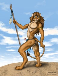 1990s 1998 1boy 20th_century anthro ass feline fur furry lion male male_only muscles nude pose solo wooky year